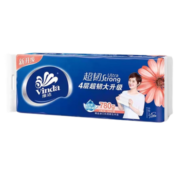 维达（Vinda） 超韧无芯卷纸 柔滑家用婴儿纸巾 4层780g 10卷/提*3提V4143