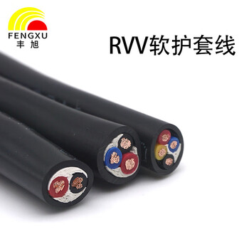 丰旭 国标RVV两芯1.0平方铜芯护套线   FX-RVV2*1.0 黑色 100米