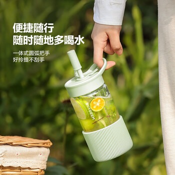 北鼎（Buydeem）吸管杯玻璃杯 高颜值大容量水杯便携冷饮杯送礼杯