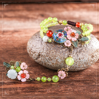 百年原创古风手链戒指一体链女两用可调节个性气质优雅百搭首饰