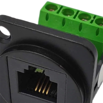 正鑫远 D型RJ12电话插座免打模块接线RJ11电话延长线保护转接头 黑色面板6P4C