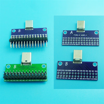 正鑫远 TYPE-C公母头测试板USB3.1数据线转接C母双面正反插排针TYPE-C母测试座/直排针(5个) 正鑫远 TYPE-C公母头测试板USB3.1数据线转接C母双面正反插排针TYPE-C母测试座/直排针(5个)