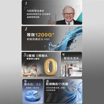怡口净水（ECOWATER）净水器家用0阻垢剂0双酚A母婴厨下等效1200G纯水直饮净饮机陶氏RO膜反渗透ERO152-3