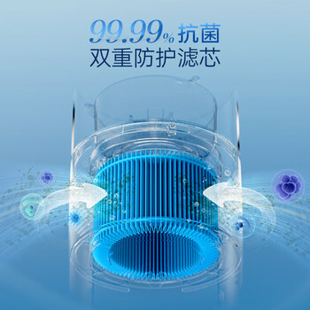 摩飞电器无雾加湿器卧室办公室母婴轻音除菌空气加湿器智能恒湿空调伴侣上加水MR2805 白色