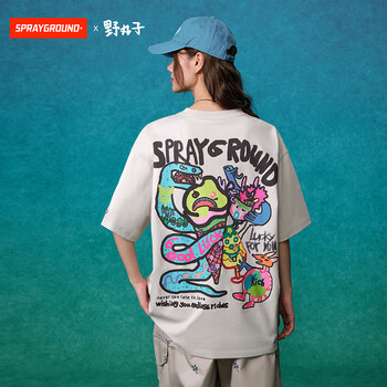 人気★SPRAYGROUND★ Tシャツ 半袖 シャーク 男女兼用 3色 SPRAYGROUND专柜- 京东