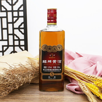 圣塔绍兴黄酒花雕酒糯米老酒清爽五年年货送礼 500ml单瓶装
