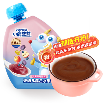 小鹿蓝蓝有机水果泥甄选原料有机专业认证甜而不腻独立便携包装 苹果西梅蓝莓108gx1袋 108g 1袋