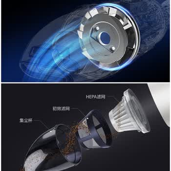 摩飞电器家用无线手持usb充电随手吸臭氧净化吸尘器宠物家庭适用MR3936 铁灰色