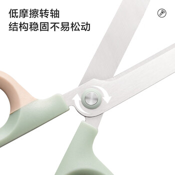 纽赛（NUSIGN）180mm大号省力剪刀不锈钢刀刃包胶手柄低摩擦转轴厨房家用办公安全剪刀弧形3C数码