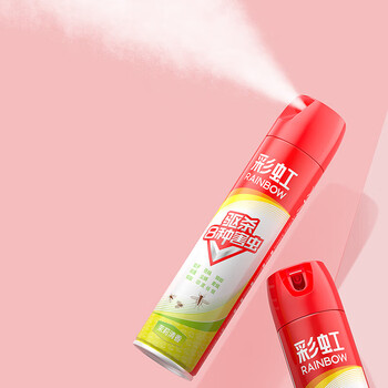 彩虹【店铺爆款】杀虫气雾剂500ml茉莉清香x6瓶家庭户外高效驱蚊