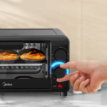 美的（Midea）潮流电器PT10B3  800W 0.8kW/220V 电烤箱一体控温 10L 机械式 钢化玻璃 10L 黑色 220V 台