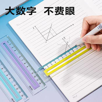 得力（deli）15CM丁香紫防滑硅胶条直尺 防滑易拿 绘图使用不移位 不易断裂 刻度清晰高考祝福礼物
