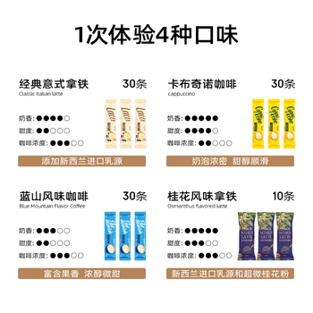 摩氏（MOST）速溶三合一咖啡桶装拿铁即溶卡布奇诺蓝山咖啡粉0反式脂肪100杯