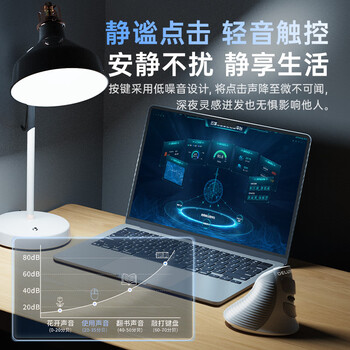 多彩（Delux）（DeLUX） M618G DB人体工学垂直鼠标 立式鼠标 无线蓝牙鼠标办公鼠标 可拆卸掌托 可充电 黑灰