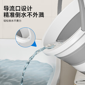 五月花折叠水桶12L便携收纳大容量加厚泡脚桶车载储水桶钓鱼桶手提式