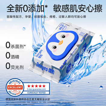 DEEYEO(HWM)湿厕纸儿童成人卫生湿巾可搭配抽纸使用 纯水款 40抽*10包 DEEYEO(HWM)湿厕纸儿童成人卫生湿巾可搭配抽纸使用 纯水款 40抽*10包