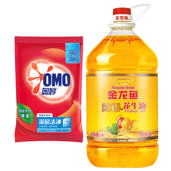 金龙鱼深层洁净洗衣粉500G+金龙鱼纯香花生油5L