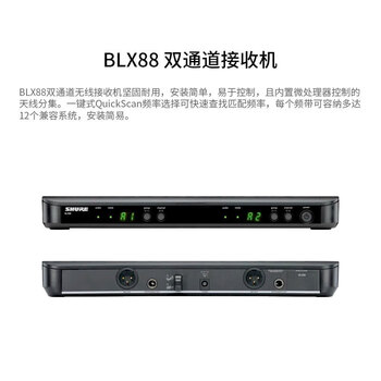SHURE舒尔 BLX288/BETA58A 动圈手持无线麦克风一拖二K歌话筒专业录音直播户外舞台演出会议