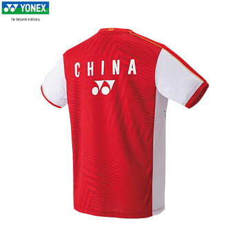 YONEX尤尼克斯羽毛球服国家队大赛服 10512CR宝石红大赛款短袖男 XO 