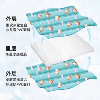 听见时光宠物冰垫冰窝猫咪冰凉垫耐磨耐抓夏季降温小狗垫子绿色柯基XL码