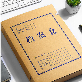 晨信加厚牛皮纸档案盒无酸纸资料盒文件收纳盒可定制 进口无酸纸4cm【10只】	