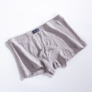 男士内裤舒适透气短裤头日系简约个性四角裤衩青年平角裤 褐色 l