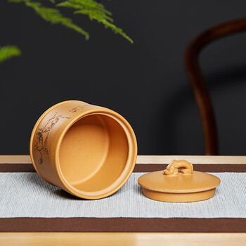 尊壶紫砂茶叶罐密封醒茶大号储物罐刻绘礼盒装茶具配件茶叶罐 尊壶紫砂茶叶罐密封醒茶大号储物罐刻绘礼盒装茶具配件茶叶罐