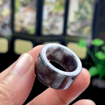 FC0007翡翠 扳指 ヴィンテージ 玉器 コレクション 厚8mm ホタル