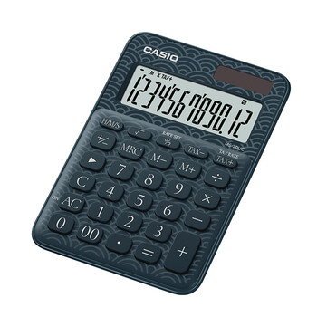 卡西欧（CASIO）60周年限定版桌面办公计算器12位数字显示太阳能双电源随心便携时尚高颜值海波蓝