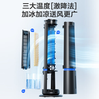 艾美特（AIRMATE）【艺术灯塔】水冷扇空调扇家用强劲制冷5L大水箱加湿塔扇大风口柔风轻音卧室定时降温冷风扇FC-X38