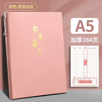 嘉然恒现金日记账本A5个人明细账家庭每日流水手账册384页加厚商用收支明细记录理财人情往来登记簿 粉色