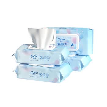 可心柔湿巾80抽*8包手口屁专用湿巾湿纸巾EDI纯水带盖