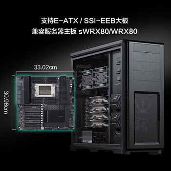 IPASON 组装台式机电脑（H11AMD双路主板 无CPU 无内存 1T SSD 1250W）