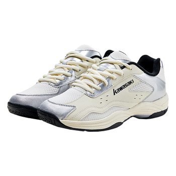 川崎（KAWASAKI）羽毛球鞋男女款透气减震抗扭运动鞋风行者C32023 米银灰39