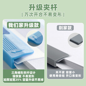 舒星5个A4文件夹试卷收纳夹拉杆夹拉杆夹旋转透明夹A4纸活页夹卷夹卷子夹整理夹试卷收纳神器