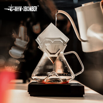 MHW-3BOMBER 轰炸机咖啡手冲咖啡壶 滴漏式咖啡器具 山丘玻璃分享壶600ml