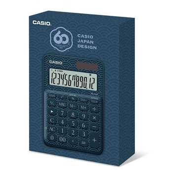 卡西欧（CASIO）60周年限定版桌面办公计算器12位数字显示太阳能双电源随心便携时尚高颜值海波蓝