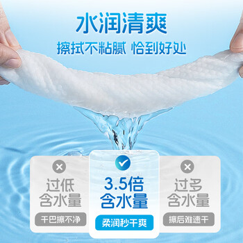 洁云EDI纯水湿巾80抽*5包整箱 无香不含酒精母婴适用 10道净化湿纸巾