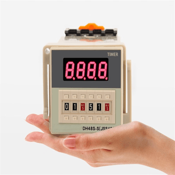 欧华远 数显循环时间继电器220V交流24V380V可调定时延时控制器DH48S-1Z AC/DC12V