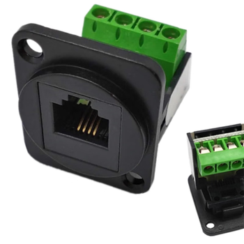 正鑫远 D型RJ12电话插座免打模块接线RJ11电话延长线保护转接头 黑色面板6P4C