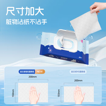 洁云湿厕纸40片*6包 可冲散湿纸巾洁净无刺激新老包装随机发