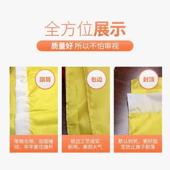 贸丰 彩旗刀旗红旗黄旗蓝旗绿旗粉旗五色旗帜户外节日庆典飘旗可定制 刀旗60x90cm（10面）5色各2面		