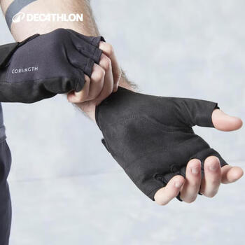 迪卡侬（DECATHLON）健身手套男女半指耐磨手套排湿除汗手黑色M4066972