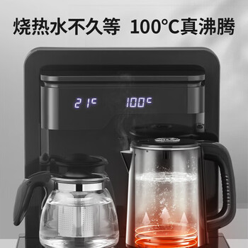 九阳（Joyoung）茶吧机 高端家用客厅多功能智能全自动上水立式饮水机 【24小时保温】拉丝雅黑 WH190 冷热型