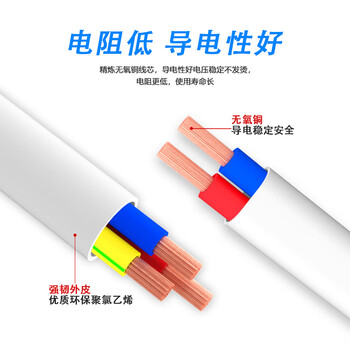 荣达国超电缆 铜芯100米RVV-2*1平方阻燃家装电源线国标2芯多股白护套软线 荣达国超电缆 铜芯100米RVV-2*1平方阻燃家装电源线国标2芯多股白护套软线