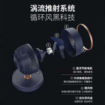 艾美特（AIRMATE）无线折叠循环扇家用充电大风量电风扇定时遥控落地扇便携免安装风扇 CA18-RD49白色