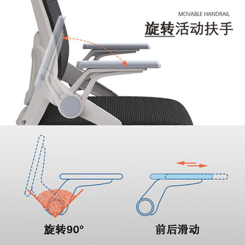 中伟（ZHONGWEI）电脑椅办公椅会议椅学习椅办公室靠背转椅 灰白转椅逍遥款