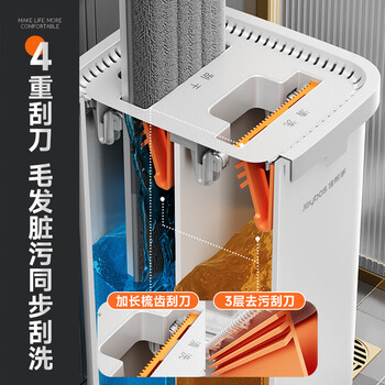 佳帮手平板拖把40cm2布家用一拖净免手洗2025带桶一套洗拖地神器体墩布