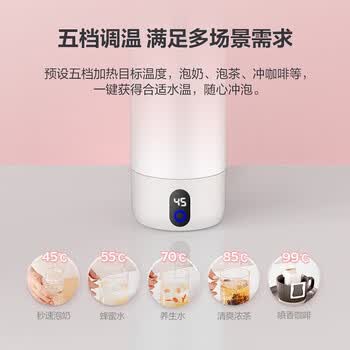 飞利浦（PHILIPS）随行电热水杯便携迷你烧水杯316不锈钢内胆电热杯保温杯AWP2792白色 0.4L