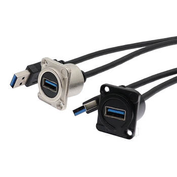 正鑫远 模块 3.0连接器 公转母插座 转接头HDMI圆型TYPEC带线 银色1米